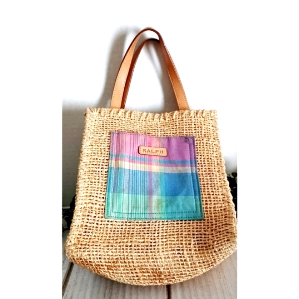 Ralph Lauren Tan Mini Bag with Multicolor Patch - Picture 9 of 15
